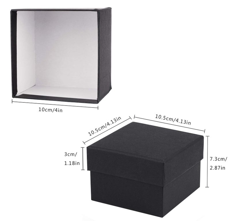 Dedoot Black Gift Box, Dedoot Pack of 6 Square Watch Gift Box with Lids, 4.13x4.13x2.87 Inch Kraft Paper Watch Box Bridesmaid Proposal Gift Boxes for Tie Jewelry, Christmas, Wedding Party - Image 2